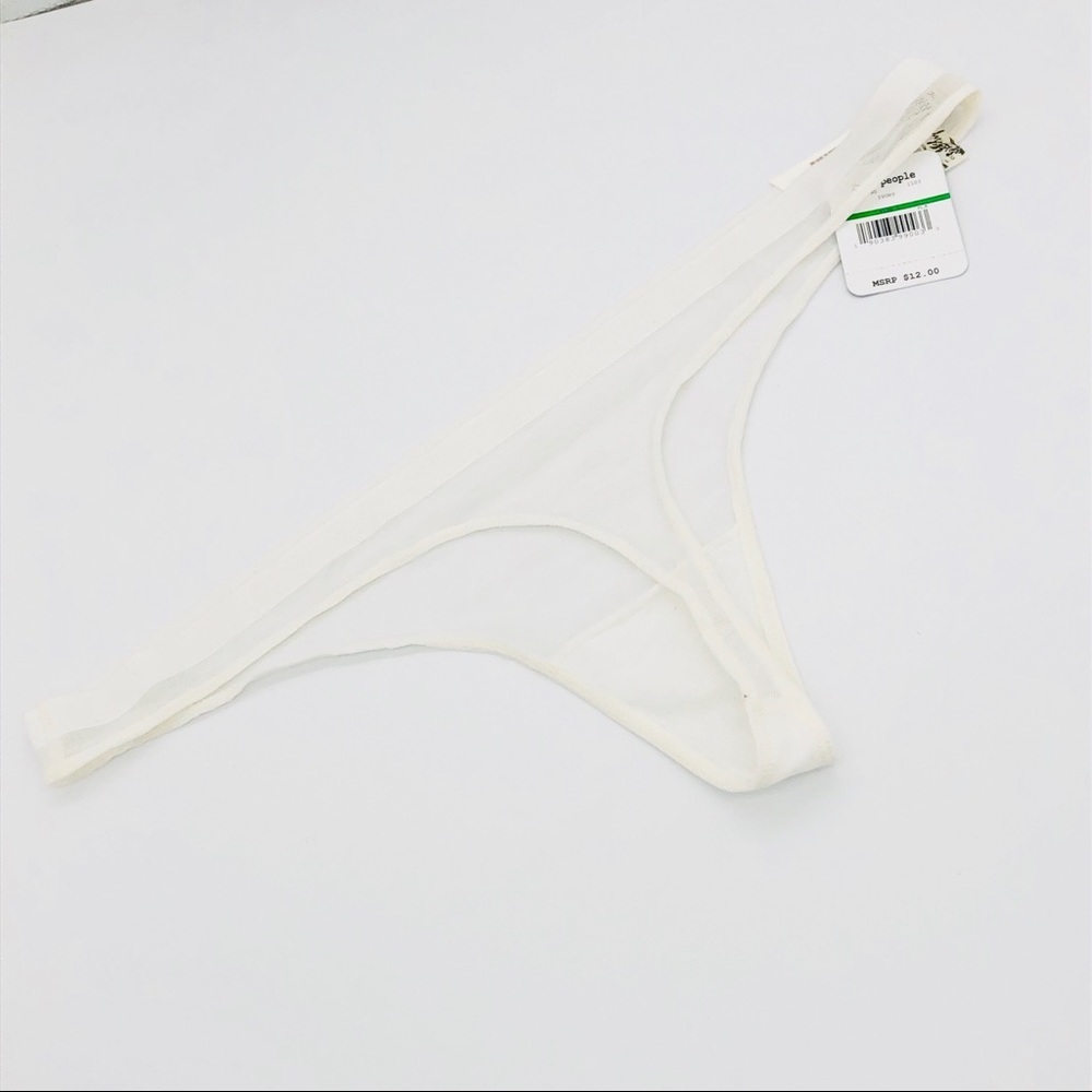 Free People Tanga Vex Mesh Thong SZ L Ivory